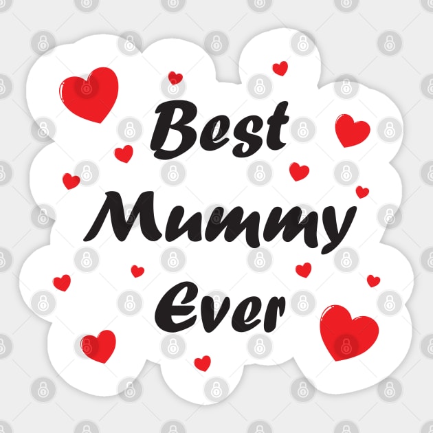 Best mummy ever heart doodle hand drawn design Sticker by The Creative Clownfish